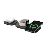 Belkin MagSafe Charger Compatible 3-in-1 Magnetic Charging Travel Pad 15W-BoostCharge Pro Foldable Qi2-Certified Wireless Charger, MagSafe-Compatible Charger for iPhone 16 Series, Apple Watch, AirPods