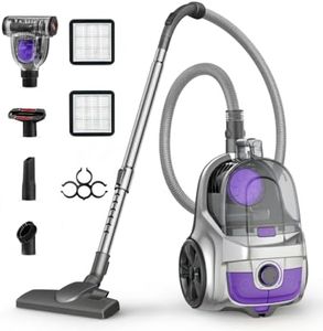 Aspiron Canister Vacuum, Upgraded 1600W Bagless Canister Vacuum Cleaner, Purple010701