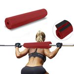 FirstFit Barbell Pad | Squat Pad Neck Rubber Foam | Shoulder Pad | Neck Back Protective Pad | Fitness Padded Attachment Squat Pads for Lunges and Squats for Weightlifting (16 Inch Extra Thick - Red)