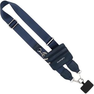 Save the Girls Clip & Go Phone Lanyard Crossbody Strap with Wallet, Navy