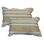 Trance Home Linen 200 TC Cotton Printed Pillow Covers | Pillow Cases | Set of 2 Piece Pillow Covers only |Standard Size (18 X 28 inch, Aztec Mustard)