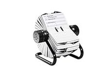 Durable Telinfex Rotary Address Card Holder | Includes 500 Cards | Includes 25 Tab A-Z Index | Made from Metal | Black