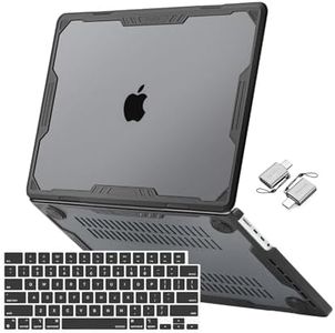 MOSISO Compatible with MacBook Pro 14 inch Case 2024-2021 Release M3 A2918 A2992 M2 A2779 M1 A2442, Symmetric Geometric Heavy Duty Plastic Hard Shell with TPU Bumper&Keyboard Cover&Type C, Black