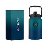 IRON °FLASK Sports Water Bottle - 128 Oz/One Gallon,1 Lid, Vacuum Insulated Stainless Steel, Hot Cold, Modern Double Walled, Simple Thermo Mug, Hydro Metal Canteen Jug Growler