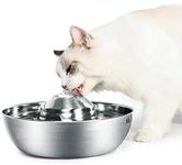 Ofat Home Cat Water Fountain Stainless Steel with Australia Power Adapter, Pet Drinking Fountain Dog Automatic Water Dispenser, 67oz/2L Large Area Ultra-Quiet Driven by Power Bank (360-drinking fountain)