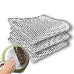 KASHIVAL Scrub Pad Multipurpose Wire Dishwashing Rags for Wet and Dry, Non-Scratch Wire Dishcloth Reusable Dishwashing Rags Premium Scrubbing Pads Sponge Clean for Home Kitchen Cooktop (Pack of 3)