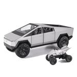 VARIYA ENTERPRISE 1:24 Scale Big Tesla Cybertruck Model Diecast Metal Pullback Toy Car with Openable Doors & Light, Music Boys Car for Kids Best Toys Gifts Toys for Kids (COLOR Silver)