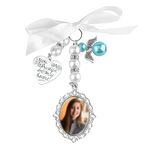 SAVITA 1pc Wedding Bouquet Photo Charm with 1pc Oval Glass Cabochon 1pc Picture Frame Aesthetic Bridal Bouquet Charm Holders with Bow-Knot Rhinestone Pearl Heart Styled Pendent for Wedding Party