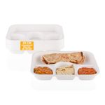 Clazkit 50 Pack, 4-Compartment Disposable Meal Tray | Compostable Bagasse Plates | Eco-Friendly Biodegradable Dinner Plates | Party, Wedding, Event Plates