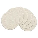 SHACOS Round Placemats Set of 6 Washbale Table Mats Round Braided Woven Placemats Heat Resistant Round Table Placemats for Kitchen Indoor Outdoor Home Restaurant