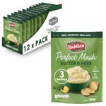 Idahoan Mashed Potato Butter & Herb 109g, Instant Mash Potatoes (Pack of 12)