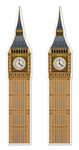 Beistle, 2Piece Jointed Big Ben Cutouts, 71", Multicolored