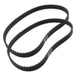 Qjaiune 2Pcs 150XL 037 Timing Belt 75 Teeth Black Cogged Rubber Geared Belt 10mm Cog Drive Belt (150XL037)