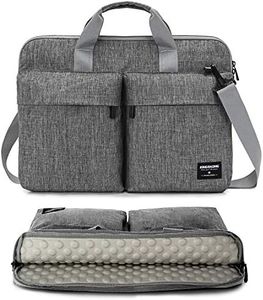 KINGSLONG 17.3 Inch Laptop Sleeve Case,360° Protection Laptop Briefcase Bag Messenger Shoulder Bag for Women and Man Business Travel Office Grey