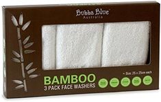 Bubba Blue Bamboo Viscose/Cotton Baby Bath Face Towel Washers Super Soft 3 Pack White Unisex