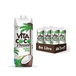 Vita Coco Pressed Coconut Water Multipack 1L x 6, Naturally Hydrating, Coconut Taste, Packed With Electrolytes, Gluten Free, Full Of Vitamin C & Potassium, Impossible To Hate