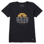 Life is Good Women's Standard Crusher Graphic V-Neck T-Shirt I'll Be Watching You, Jet Black, Large