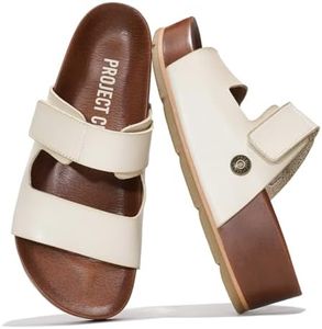 Project Cloud Genuine Leather Platform Sandals Women Footwear - Memory Foam Insole Comfortable Beach Summer Wedges - Non Slip & Lightweight Wedge Sandals for Women 2025 (Prime,CLOUD,7)