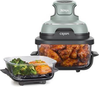 Ninja Crispi 4-in-1 Portable Glass Air Fryer, 4-Quart Capacity, CleanCrisp Glassware, Thermal Shock Resistant, Leak-Proof Lids, Fixed Heat Protection, FN101SGANZ, Sage