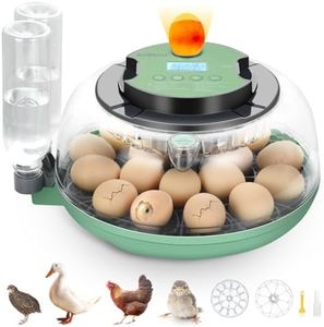 AiQInu 18 Egg Incubator with Automatic Egg Turning and Humidity Control - InIcubator for Hatching Eggs with Egg Candler - 360° Clear View Incubator for Chicken Egg with Temperature Control
