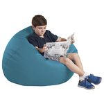 SoftScape Classic 35" Junior Bean Bag Chair, Furniture for Kids, Perfect for Reading, Playing Video Games or Relaxing, Alternative Seating for Classrooms, Daycares, Libraries or Home - Teal