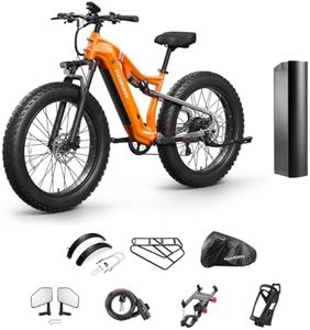PUCKIPUPPY 26"x4" Fat Tire Ebike with Cargo Pack, Removable Display, 1350W Peak 28MPH 8 Speed Full Suspension 48V 20Ah Battery, Electric Bike for Adult (Labrador Pro)
