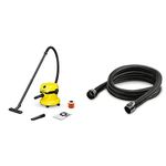 Bundle of Kärcher Wet & Dry Vacuum Cleaner WD 2 Plus, blowing function, power: 1000w, plastic container: 12 l, suction hose: 1.8 m, incl. cartridge filter + Kärcher Extension suction hose 3,5m