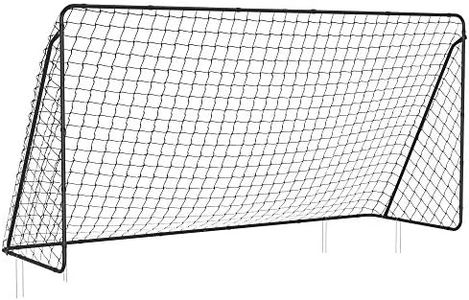 SONGMICS Children's Soccer Goal 12 x 6 Foot, in Garden, Courtyard, Park, Beach, Metal Pipes and PE Net, Quick Assembly, Black USZQ366B01V1