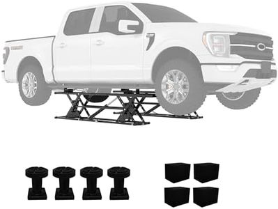 Portable Car Lift 7000 LBS, Heavy-Duty Carbon Steel Auto Lift Jack for Trucks & SUVs, Adjustable Height 6.26 in-27 in, with Safety Locks & Extension Plates, Fits Garage, Home, Auto Shop