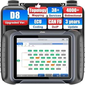 XTOOL D8S OBD2 Scanner: 2025 Upgrade of D8 Scanner, Bidirectional Scan Tool with 3-Year Update, Topology Mapping, FCA AutoAuth, ECU Coding, 38+ Resets, All Systems Car Scanner Diagnostic, CANFD/DoIP