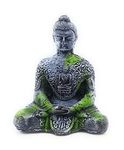 Shirlip Buddha Statue and Artificial Plant Good Looking for Aquarium Pond Fountains, Natural Looking and Water Fall Decorations, Resin, 16.5 Centimeters, 7.6 Centimeters