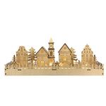 Selections Pre Lit LED Wooden Traditional Christmas Village Scene Decoration