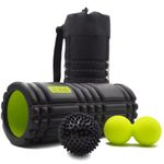 Kalahari Foam Roller Set, 3 in 1 Plus Exercise Ebook in English – Muscle Roller, Peanut Ball, Spiky Ball and Bag - Deep Tissue Muscle Massage & Trigger Point Therapy