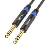 tisino 1/4 inch TRS Cable, Quarter inch 1/4 TRS to TRS Balanced Stereo Audio Cable Male to Male Pro Interconnect Cable Guitar Cable, Nylon Braid - 3 FT