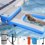 Rundik Inflatable Dog Pool Float, Boat Ramp for Dogs Platform Durable Puncture-Resistant Surface Ensures Safe and Easy Access to Water for Dogs, Floating Ramp Ladder for Pools, Lakes, and Beaches