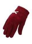 FabSeasons Boy's and Girl's Acrylic Woollen Winter Gloves (Red, 5-8 years)