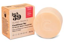 Jack59 Conditioner Bar for Normal, Weak or Treated Hair, Island Tropics with Bamboo Extract, Natural Conditioner, Vegan pH Balanced, Native Conditioner, Sulphate Free, No Parabens, Colour Safe 2 oz