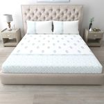 LINENWALAS 100% Bamboo Luxury Bedsheets for King Bed – 300Tc Bed Sheet with 2 Pillow Covers, 5 Star Hotel Quality Printed Bamboo Silk Bedding Set, Perfact for Gifts (King-108"x108", Neel Pushp)