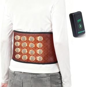 UTK Cordless Heating Pad for Back Pain Relief, Portable Far Infrared Heating Pads for Lower Back and Abdomen, Gift for Women Men, Hot to 149℉, 3 Heat, 16 Natural Jade, 2H Auto-Off