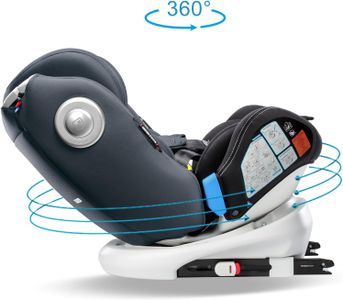 globalkids 360° Rotating Baby Car Seat with Isofix, Black – Group 0-12Y, 36kg