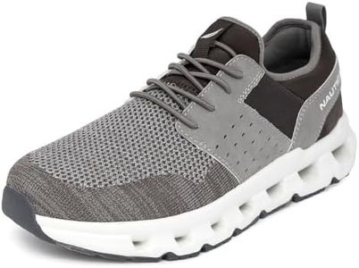 Nautica Men's Running Sneakers Sport Lace-Up Athletic Shoes for Gym Tennis – Cushioned, Breathable, Lightweight & Comfortable-Zer M-Charcoal, Size 12