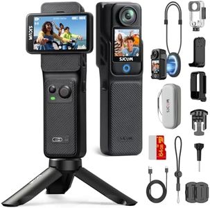 SJCAM C400 Action Cam 4K mit 1,3/2,29 Zoll Sensor, 7 Stunden Akku und 6 Achsen Bildstabilisierung, Vlogging-Kamera mit Dual-Touchscreen, Unterwasserkamera 30M wasserdichte, 64GB Karte, Schwarz