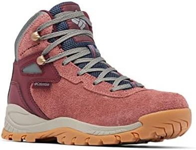 Columbia Women's Newton Ridge Bc Mid Rise Trekking and Hiking Boots, Red Beetroot X Sedona Sage, 6 US