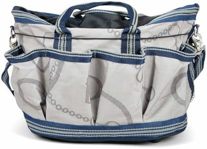 Jeffers Poplar Head Grooming Bag – Horse Grooming Organizer Tote with Pockets for Brushes, Tools, Clippers, Shampoo, Detangler – Stable Barn Kit Carrier for Horses, Pets, Latte Snaffles & Irons