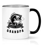 YHRJWN - Grandpa Fishing Gifts - Grandpa Father's Day Gift - Grandpa Fishing Mug - Best Grandpa Gifts for Grandfather Papa, Birthday Christmas Grandpa Coffee Cup 11 Oz (Black Handle)