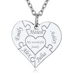 2 Names Personalised Necklace for Girlfriend Birthday Gifts Custom Engraving Heart Pendant Jewelry for Girl Women Wife Mum Best Friend