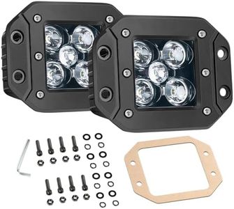 JIEPENG Flush LED Work Light Pods 2PCS 100W Off Road Rear Bumper Mount Driving Backup Reverse Light Spot Beam Lamp Front Grille Mount Daytime Running Fog Pods for Pickup Truck 4x4 UTV ATV