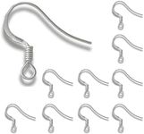 10/20 Pieces Gold Silver Earrings Ear Wire Hypoallergenic Metal French Shepherd Hook Findings (10 Pieces, Silver)