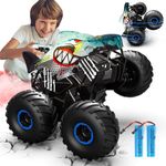 Remote Controlled Car, 1/16 Monster Truck with Stomp and 360° Rotation, Shark Monster Truck Remote Controlled with Spray, Lights, Music, 15 km/h RC Monster Truck with 40 MIN Playtime, Gift 3 6 8 10