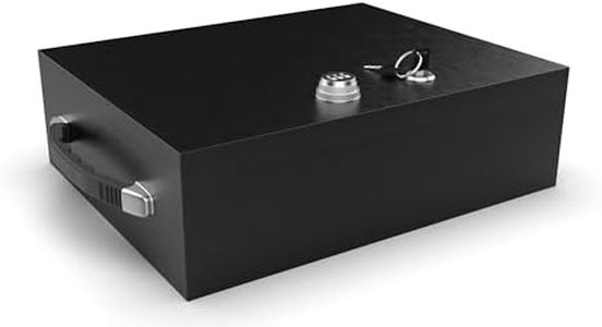 Fire Retardant Strong Box, Dual Combination and Key Lock Security Chest, Fire Resistant Steel Lock Box to Safeguard Vital Documents, Medicine, Money, 0.24 Cubic Feet, 12" x 10" x 3.5" Interior, Black